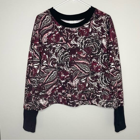 Joie Caleigh Paisley Cropped Sweatshirt Size L - Picture 1 of 7